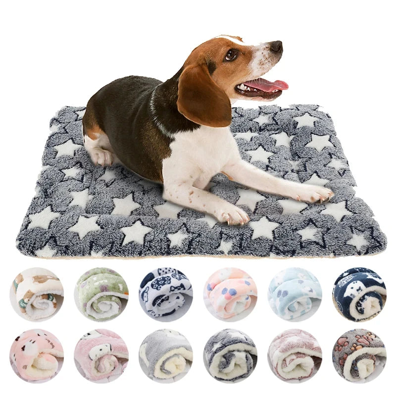 Flannel Dog Sleeping Mat — Soft Washable Blanket Bed for All Seasons