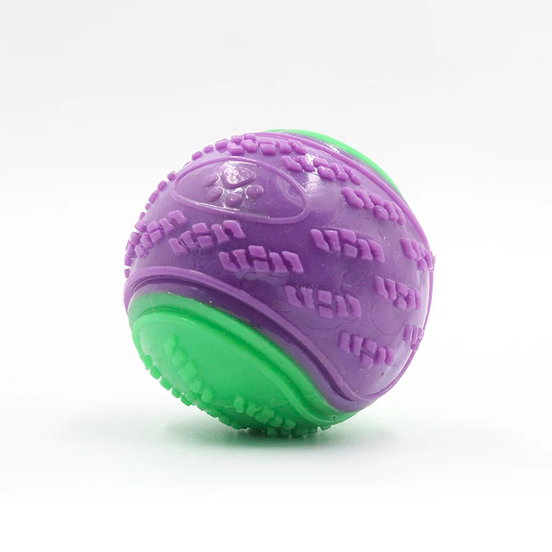 Squeaky TPR Dog Ball — Soft Chew Toy for Teeth Cleaning & Play