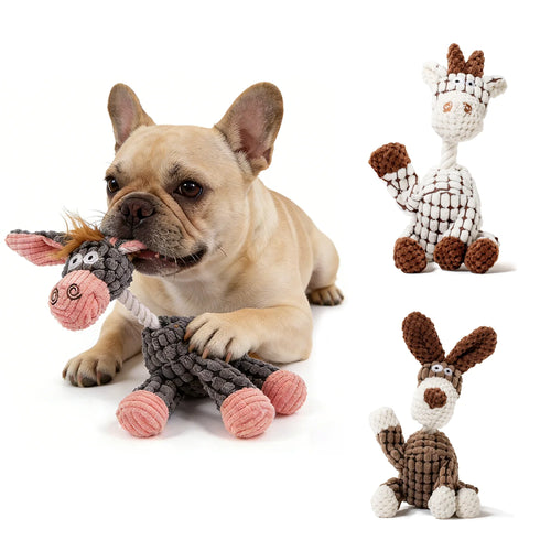 Plush Stuffed Squeaky Dog Toy — Soft Animal Characters for All Breeds