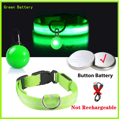 LED Dog Collar — Rechargeable 3-Mode Glow Collar for Night Safety