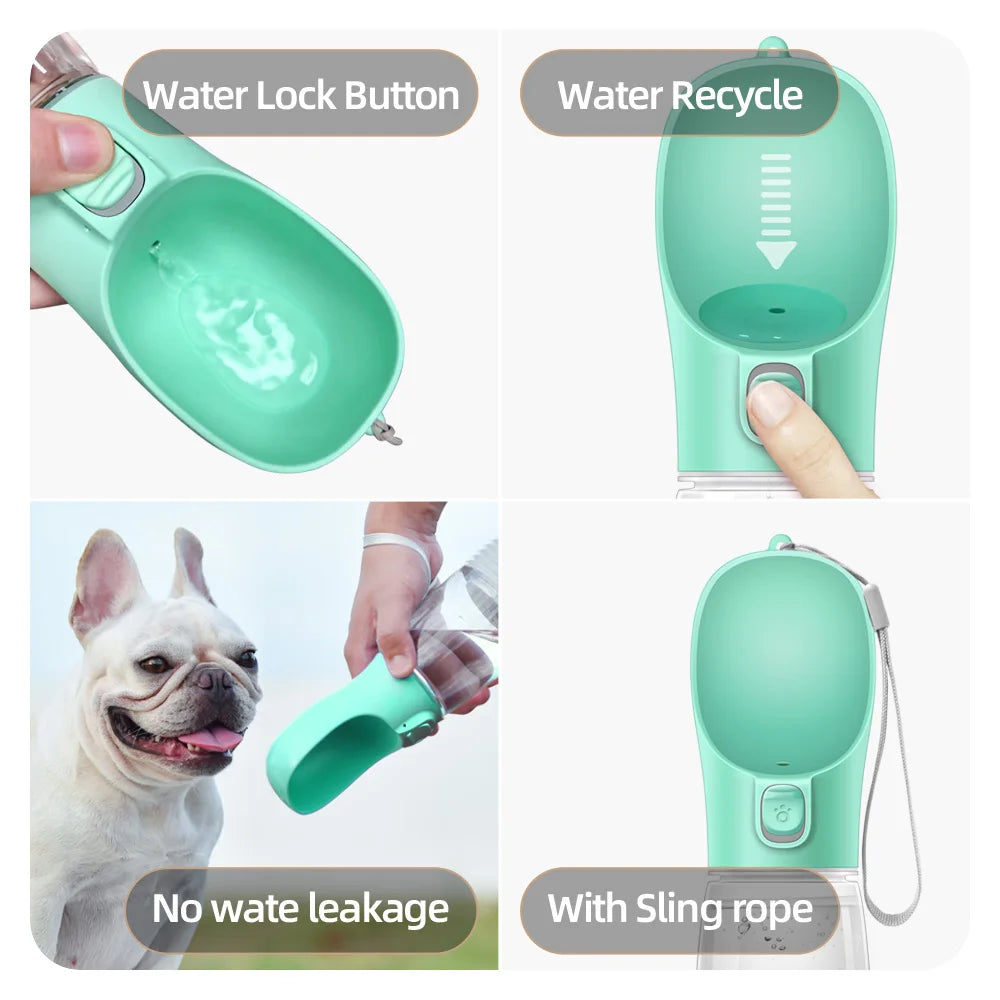 Portable Dog Water Bottle — Leakproof Travel Feeder for Dogs & Cats