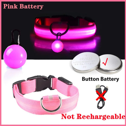 LED Dog Collar — Rechargeable 3-Mode Glow Collar for Night Safety