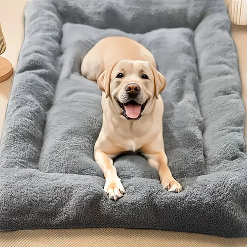 Extra Large Plush Dog Bed — Super Soft Crate Mat for Large Dogs