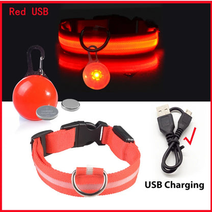 LED Dog Collar — Rechargeable 3-Mode Glow Collar for Night Safety