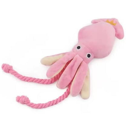 Cotton Rope Octopus Dog Toy — Squeaky Chew & Tug Toy for Dogs & Cats