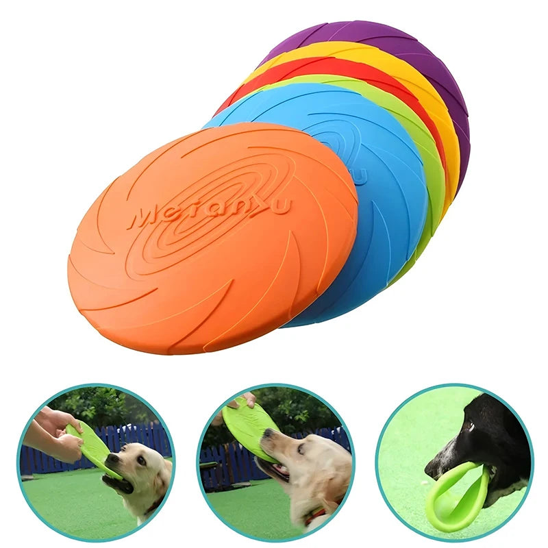 Silicone Flying Disc Dog Toy — Flexible Frisbee for Outdoor Play