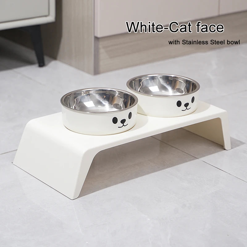 Elevated Double Bowl Stand — Raised Stainless Steel Feeder for Dogs & Cats