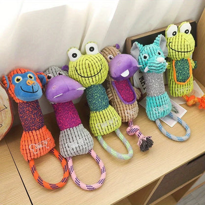 Corduroy Squeaky Dog Toy — Bite-Resistant Animal Chew Toy