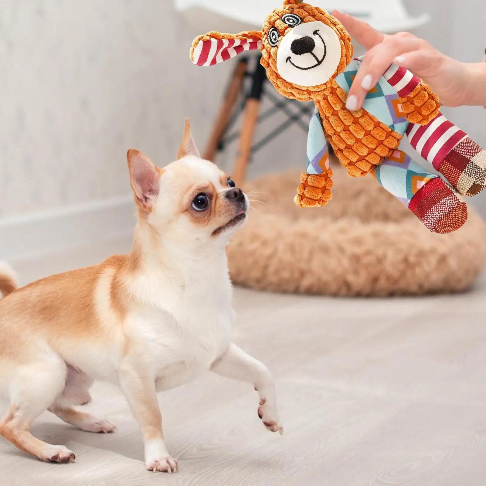 Plush Squeaky Dog Toy — Soft Stuffed Animal for Small & Medium Dogs