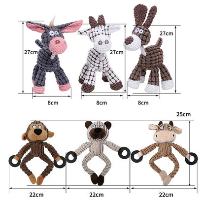 Plush Stuffed Squeaky Dog Toy — Soft Animal Characters for All Breeds