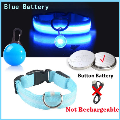LED Dog Collar — Rechargeable 3-Mode Glow Collar for Night Safety