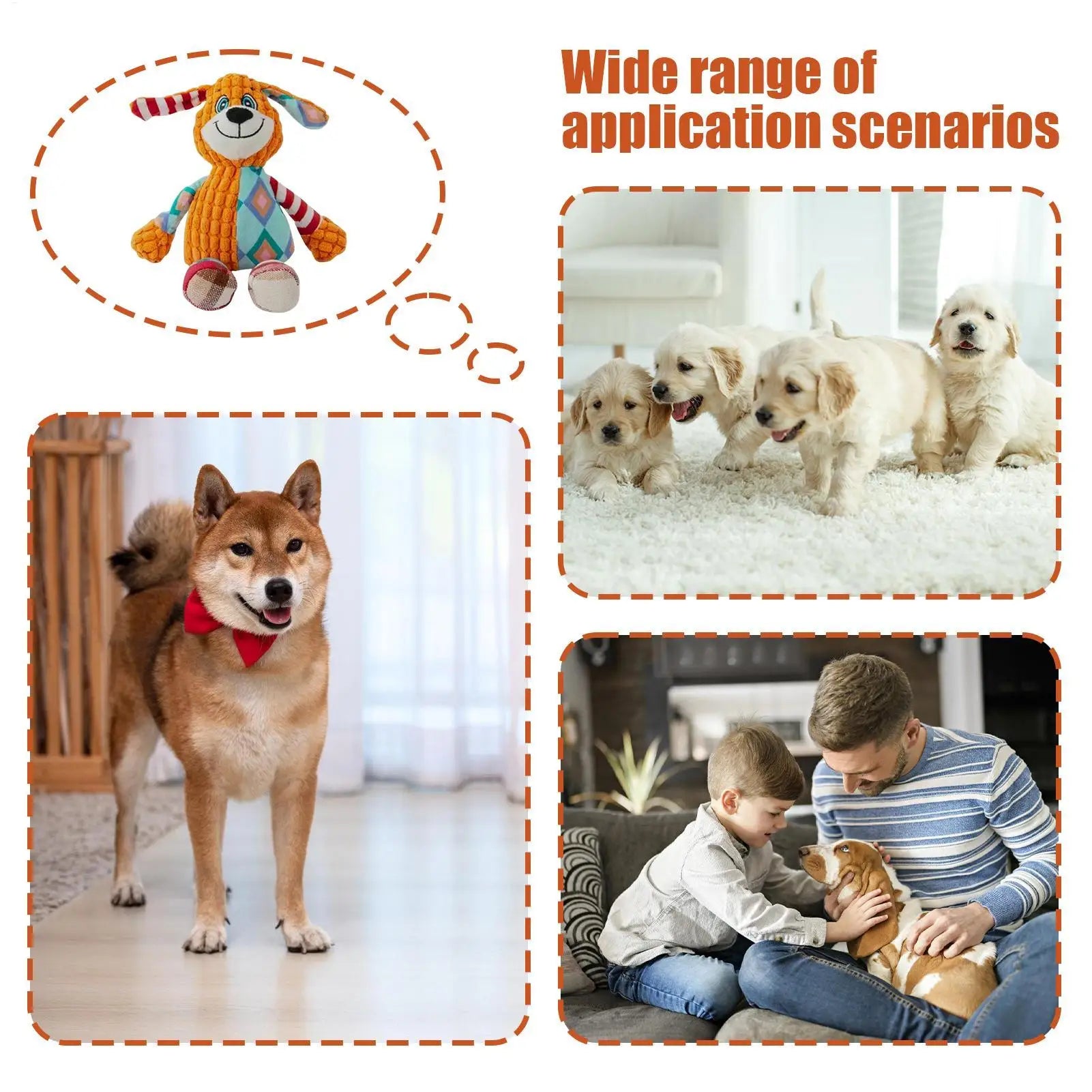 Plush Squeaky Dog Toy — Soft Stuffed Animal for Small & Medium Dogs
