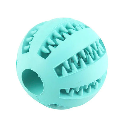 Rubber Chew Ball for Dogs — Treat Dispensing Dental Toy