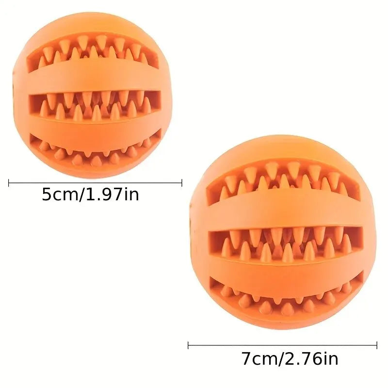 Rubber Chew Ball for Dogs — Treat Dispensing Dental Toy