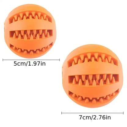 Rubber Chew Ball for Dogs — Treat Dispensing Dental Toy