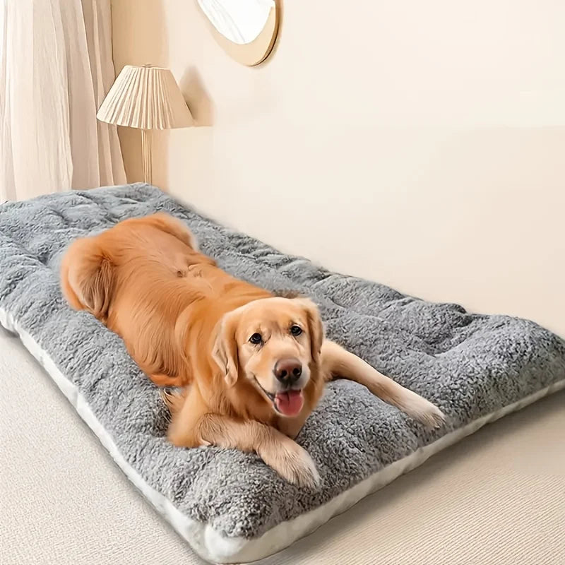 Extra Large Plush Dog Bed — Super Soft Crate Mat for Large Dogs