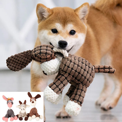 Plush Stuffed Squeaky Dog Toy — Soft Animal Characters for All Breeds