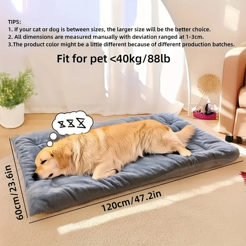 Extra Large Plush Dog Bed — Super Soft Crate Mat for Large Dogs