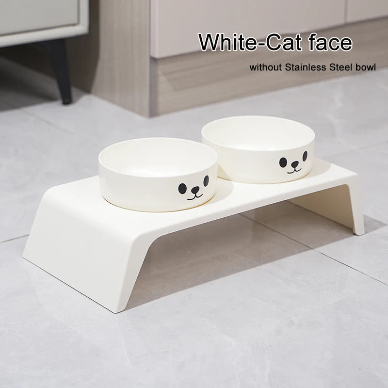 Elevated Double Bowl Stand — Raised Stainless Steel Feeder for Dogs & Cats
