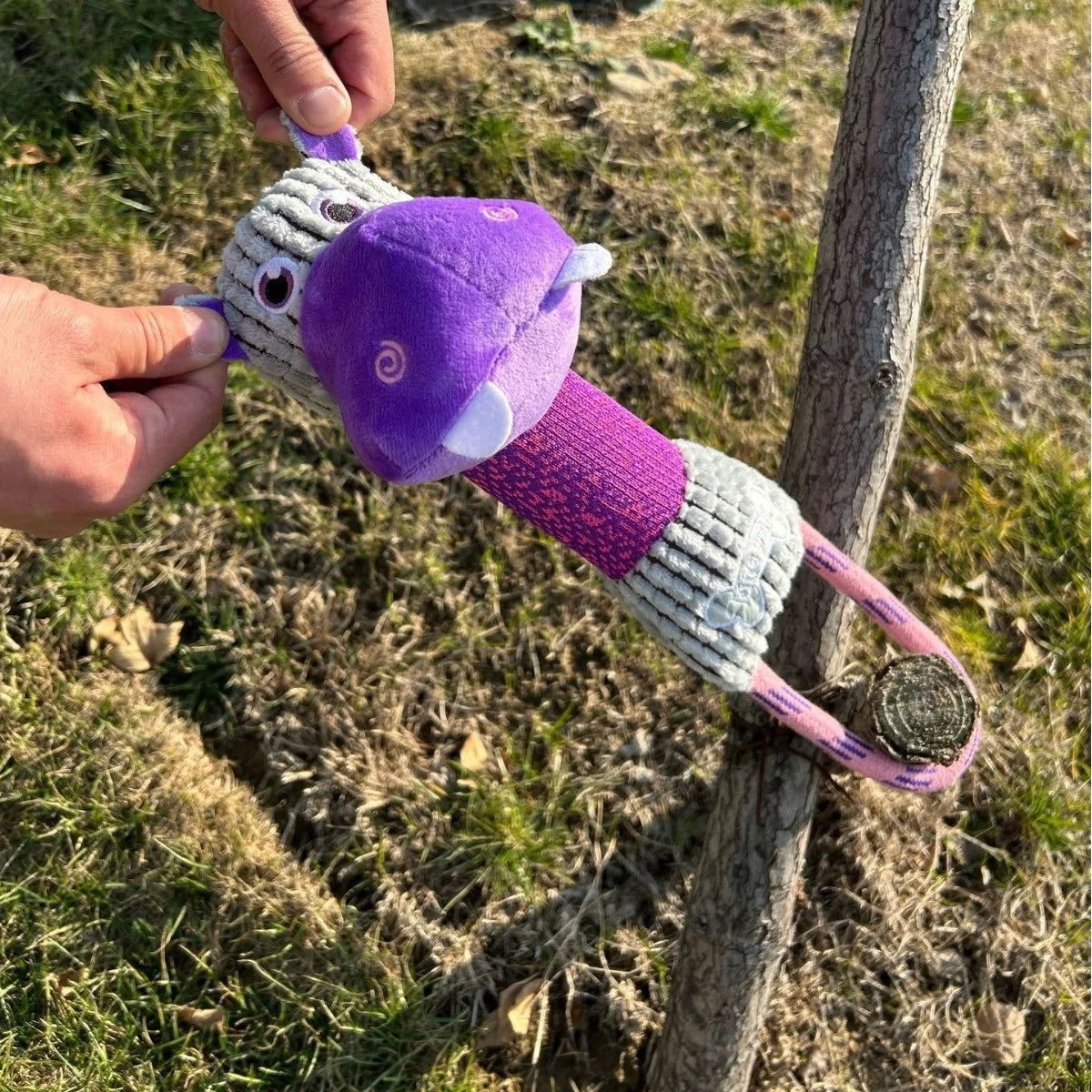 Corduroy Squeaky Dog Toy — Bite-Resistant Animal Chew Toy