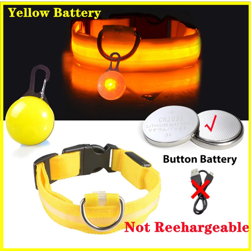 LED Dog Collar — Rechargeable 3-Mode Glow Collar for Night Safety