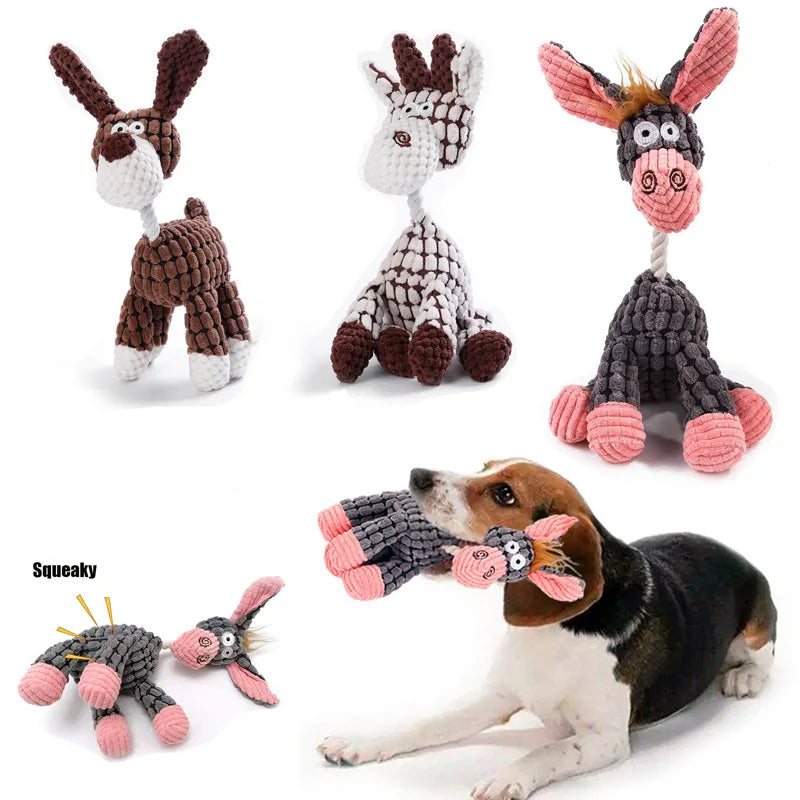 Plush Stuffed Squeaky Dog Toy — Soft Animal Characters for All Breeds
