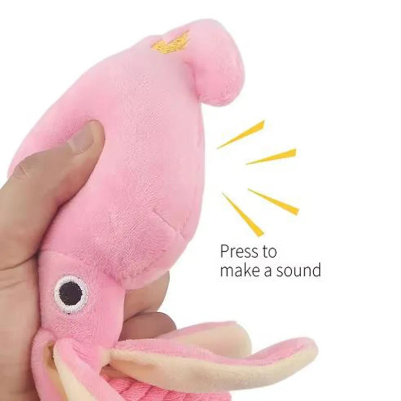Cotton Rope Octopus Dog Toy — Squeaky Chew & Tug Toy for Dogs & Cats