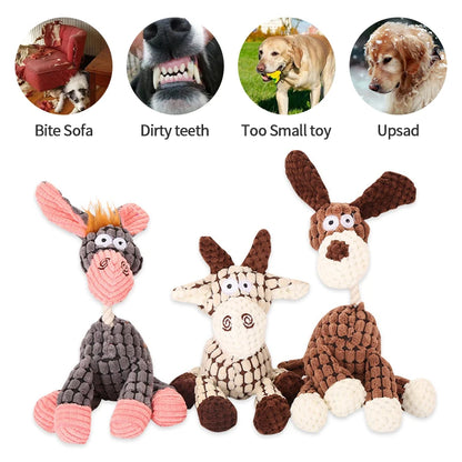 Plush Stuffed Squeaky Dog Toy — Soft Animal Characters for All Breeds