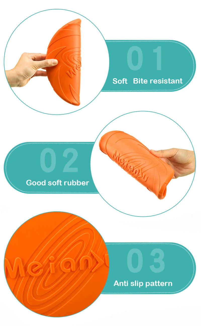 Silicone Flying Disc Dog Toy — Flexible Frisbee for Outdoor Play