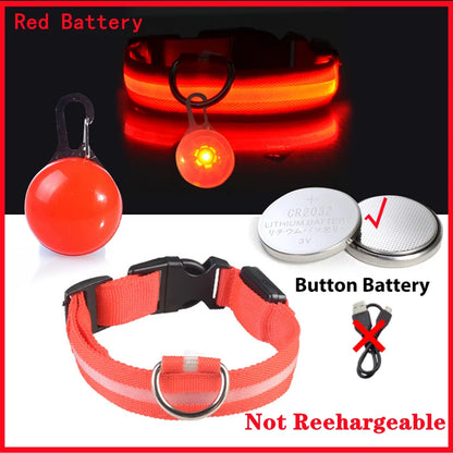 LED Dog Collar — Rechargeable 3-Mode Glow Collar for Night Safety