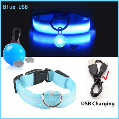 LED Dog Collar — Rechargeable 3-Mode Glow Collar for Night Safety