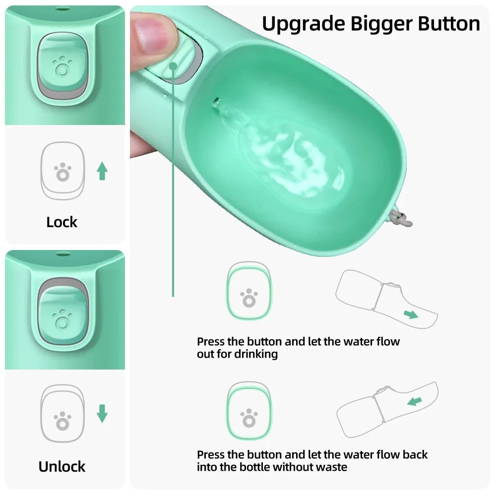 Portable Dog Water Bottle — Leakproof Travel Feeder for Dogs & Cats