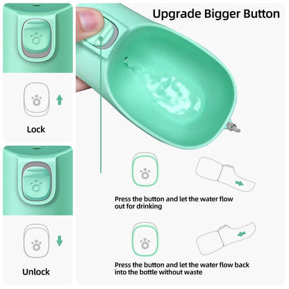 Portable Dog Water Bottle — Leakproof Travel Feeder for Dogs & Cats