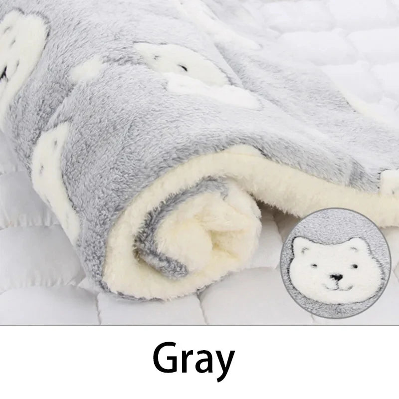 Flannel Dog Sleeping Mat — Soft Washable Blanket Bed for All Seasons