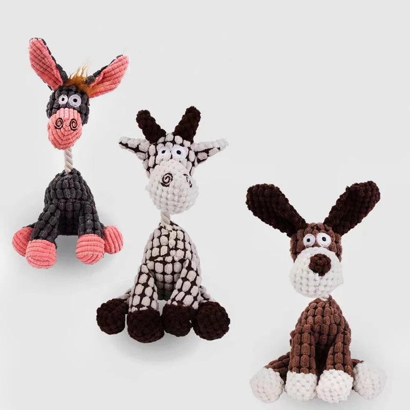 Plush Stuffed Squeaky Dog Toy — Soft Animal Characters for All Breeds