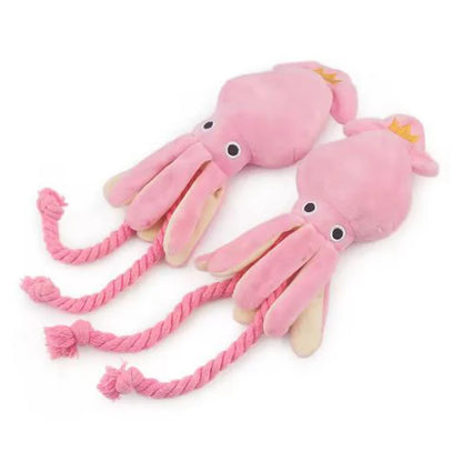Cotton Rope Octopus Dog Toy — Squeaky Chew & Tug Toy for Dogs & Cats