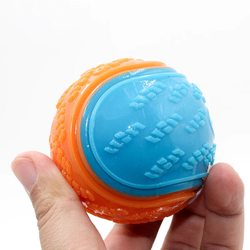 Squeaky TPR Dog Ball — Soft Chew Toy for Teeth Cleaning & Play