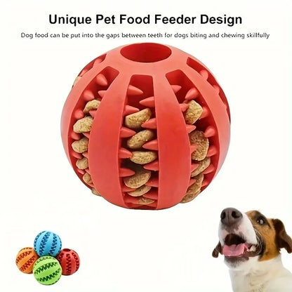 Rubber Chew Ball for Dogs — Treat Dispensing Dental Toy