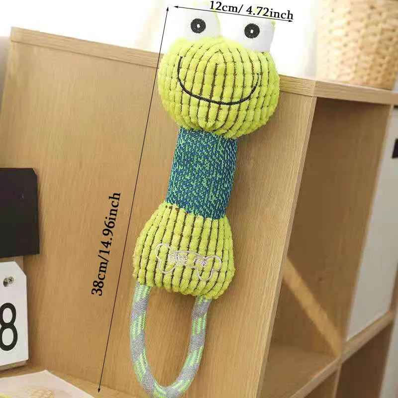 Corduroy Squeaky Dog Toy — Bite-Resistant Animal Chew Toy