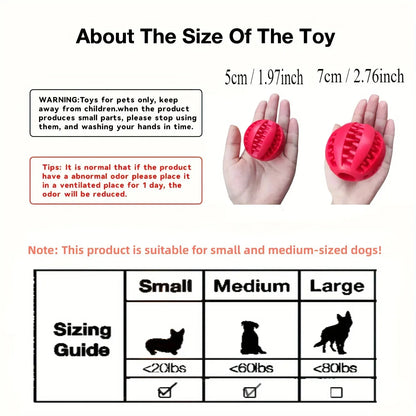Rubber Chew Ball for Dogs — Treat Dispensing Dental Toy