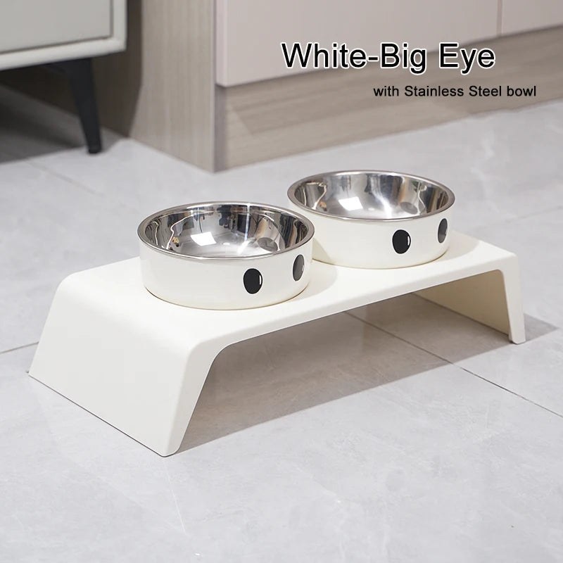 Elevated Double Bowl Stand — Raised Stainless Steel Feeder for Dogs & Cats
