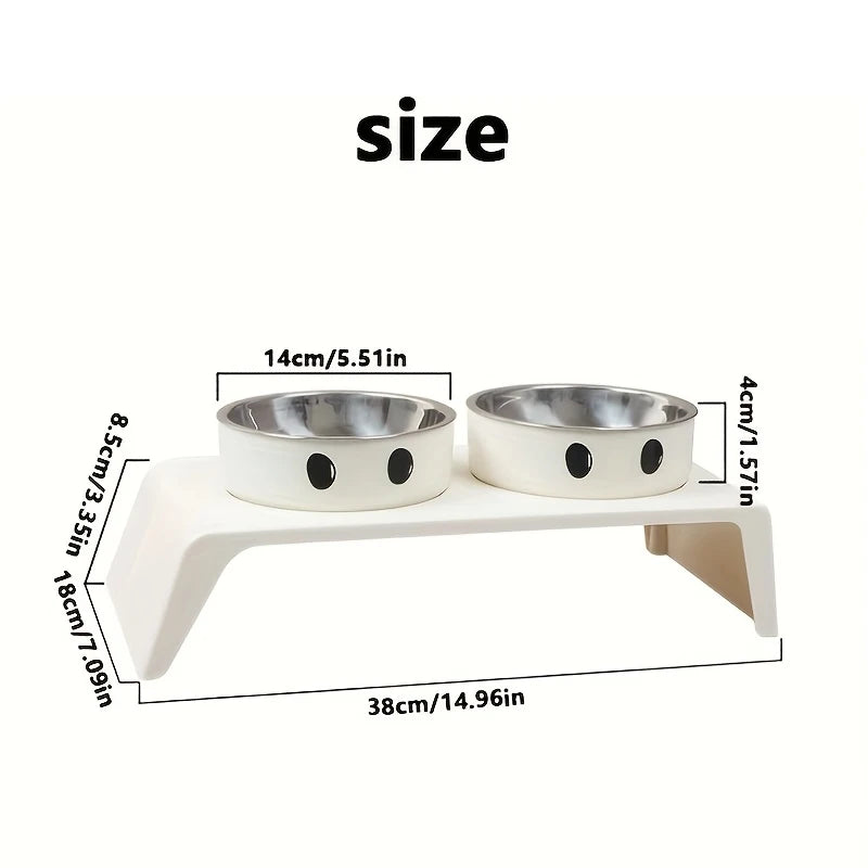 Elevated Double Bowl Stand — Raised Stainless Steel Feeder for Dogs & Cats