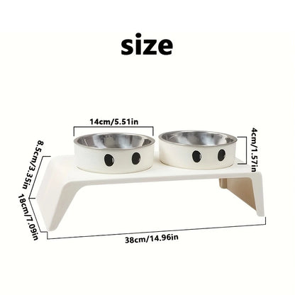 Elevated Double Bowl Stand — Raised Stainless Steel Feeder for Dogs & Cats