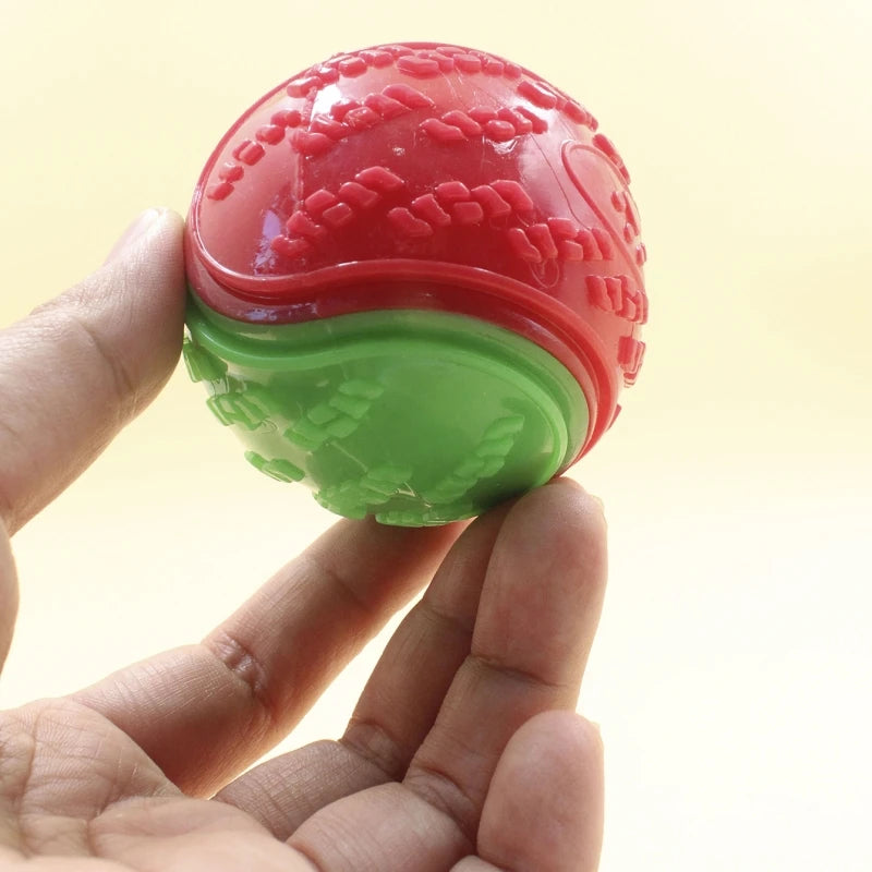 Squeaky TPR Dog Ball — Soft Chew Toy for Teeth Cleaning & Play