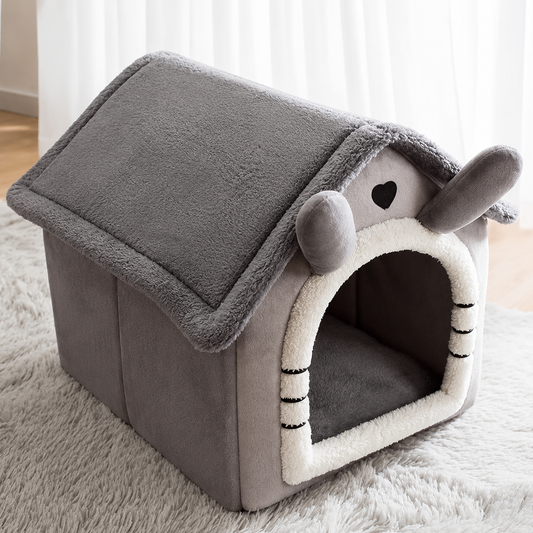 Dog Cave Bed — Cozy Enclosed House-Style Pet Bed for Small Dogs & Cats